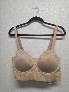 HSIA Floral Lace Bra in Nude Size 36F